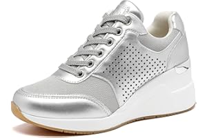 Cestfini High Heeld Wedge Sneakers for Women - Ladies Hidden Sneakers Lace Up Shoes, Best Chioce for Casual and Daily Wear