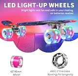 BELEEV 22 Inch Kids Skateboard Cruiser with LED Wheels view 2