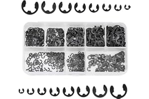 Priaora E-Clip Circlips Snap Set 550 PCS, Retaining Clip Rings, E-Clip Snap Set Opening Ring Circlip Circlips Assortment Kit 