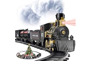 Gloween Train for Christmas Tree - Christmas Train Sets for Under The Tree, Electric Train Toy with Steam, Light & Sound, Great for 3 4 5 6 7 8+ Year Old Kids Toddler - MT241008