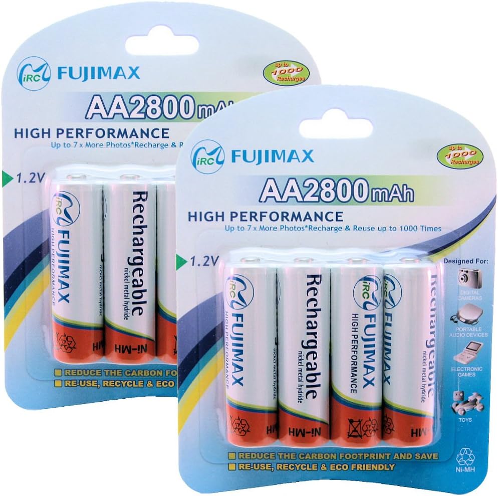 Fujimax 2800 mAh AA Rechargeable batteries 8 pack Amazon.co.uk
