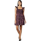 The Drop Womens Kari Ruffled-Shoulder Smocked Mini Dress