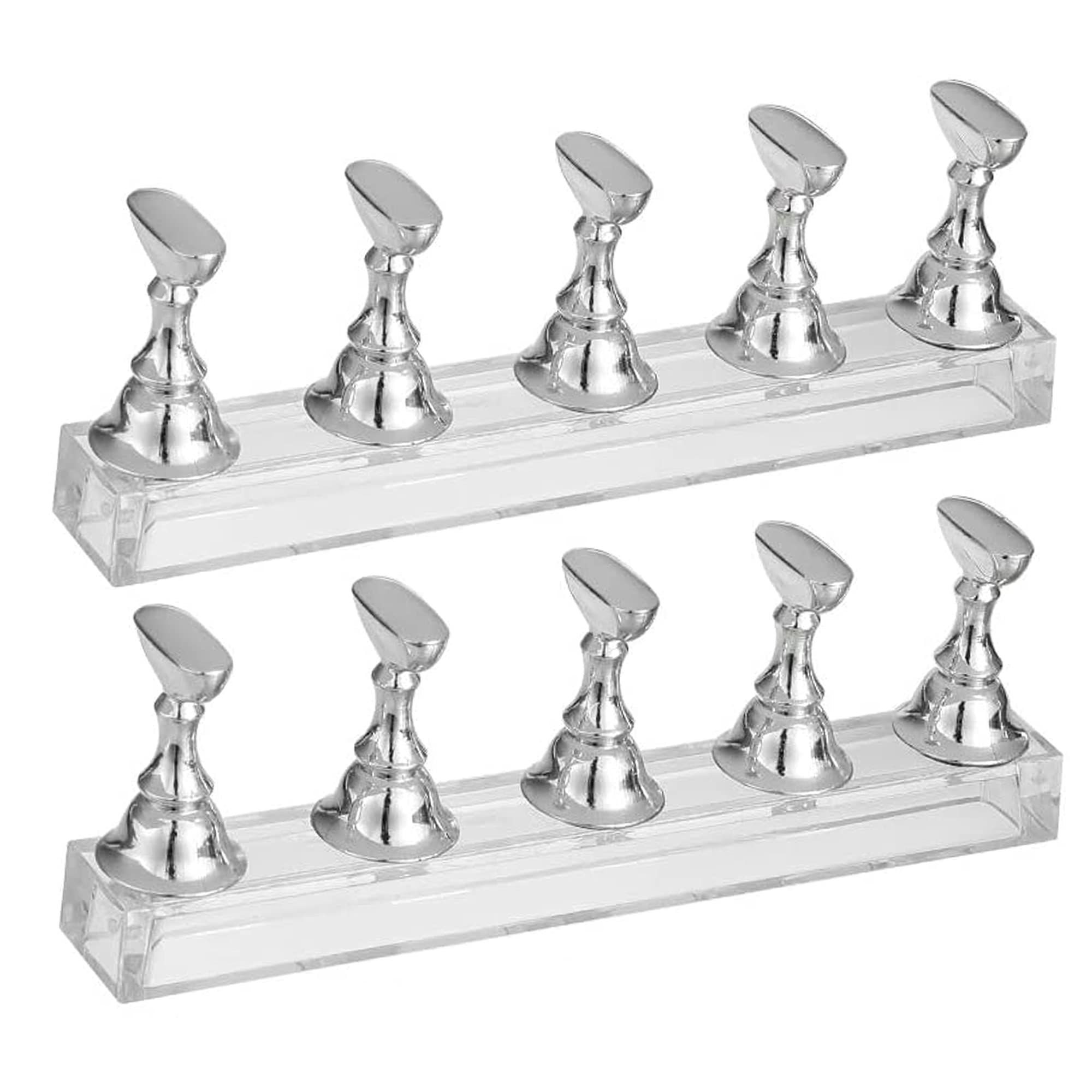 FGXY 2 Sets Acrylic Nail Display Stand, Magnetic Nail Tips Stand Holders, Nail Tip Practice Display Holder, DIY Nail Art Stand for False Nail Tip Manicure Tool, Art Salon DIY