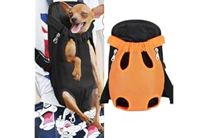 SUYTIPE Pet Carrier Backpack, Adjustable Pet Cat Dog Carrier Backpack Travel Bag, Legs Out,Dog Carrier for Hiking Camping Travel, Sling Bag for Small Medium Dog Cat (Orange, Medium (3.5-6.5LBS))