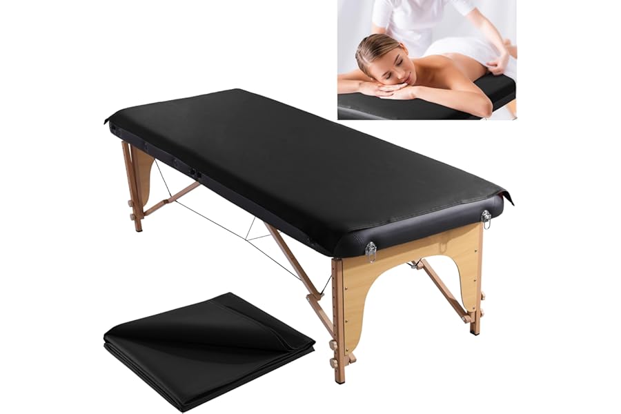 BALAPET Lash Bed Sheets Non-Sticky Sugaring and Waxing Pad Wipeable and Waterproof PU Leather Massage Table Cover Suitable for Grafting Eyelash Beds Massage Tables,SPA,Beauty(Black)