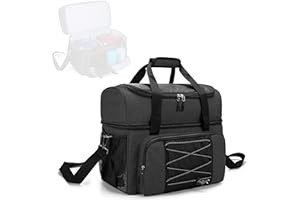 Bowling Tote,HUIOP Bowling Bag for 2 Balls Portable Bowling Tote Bag with Padded Ball Holder for Double Ball and Pair of Bowl