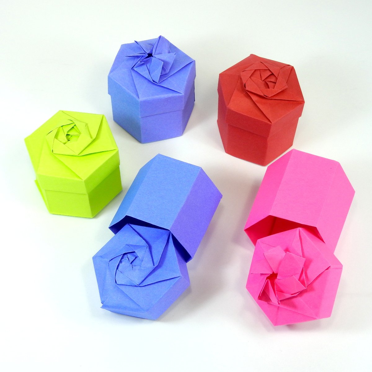 Amazoncom Hexagonal Origami Boxes Green With Flat Lid