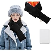 Heated Scarf for Women Men Electric Neck Warmers Heated Neck Wrap with 5000mAh Rechargeable Battery,Three Temp Settings Electric Heating Pad for Neck Pain Relief and Stiffness, Christmas Gift (Black)