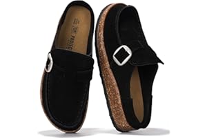 Project Cloud 100% Genuine Leather Moccasin-Style Clogs for Women - Memory Foam and Water Resistant Mules Slip-on - Non-Slip and Durable Clogs Casual Shoes for Women Footwear (Carline)