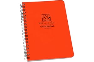Rite in the Rain All-Weather Side-Spiral Notebook, 4 5/8" x 7", Orange Cover, Universal Pattern (No.) (OR73)