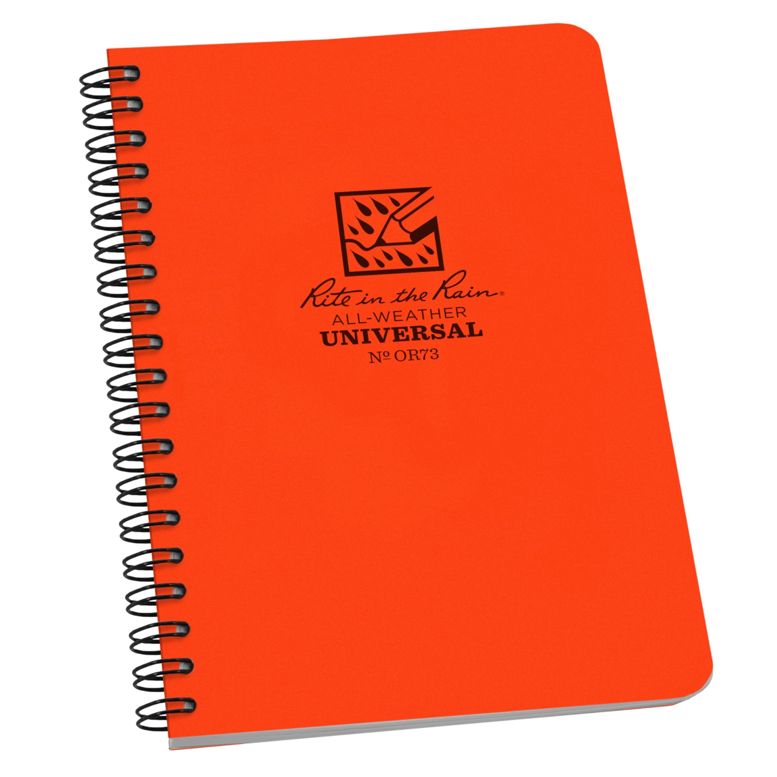 Rite in the Rain Universal Notebook, Side Spiral Bound, 4⅝" x 7" (32 Sheets) - Orange