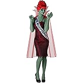 Miss Dead Receptionist Halloween Costume With Sash and Cape | Day Of The Dead Dress Outfit For Women
