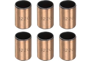 uxcell Sleeve Bearings 12mm Bore x 14mm OD x 20mm Length Plain Bearings Wrapped Oilless Bushings for Sliding Parts of Machinery, 6pcs