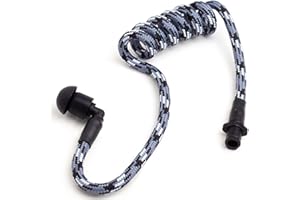 Fabric-Coated Acoustic Tube Ear Piece - Tubeez Walkie Talkie Earpiece with Black Ear Plugs - Moisture-Blocking Threaded Tube 