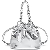 YONBEN PU Drawstring Bucket Bag Handbag with Crossbody Design for Women Elegant Bucket Bag