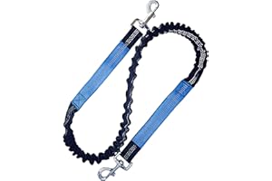 ZENGSUSU Bungee Dog Leash Extension Attachment with Double Swivel Clips for Dogs Up to 200 lbs，Reflective Tactical Shock Abso