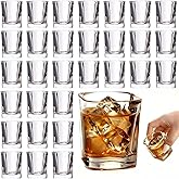 ELFULLY 30 Pack Heavy Base Shot Glasses Set, 2.2 oz Clear Whiskey Glasses, Square Shot Glass Bulk, Small Thick Glass Cups for Vodka Tequila Espresso Liquor, Ideal Supplies for Bar Party