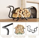 NiHome Cauldron-Style Firewood Rack 450 lbs Capacity Indoor/Outdoor view 3