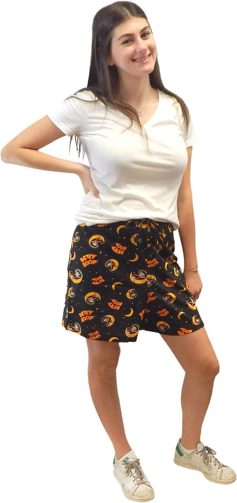 Betty Boop Women's Juniors 100% Cotton Black Shorts Betty Boop Boxer Shorts (X-Large)