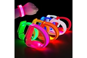 M.best 8pcs LED Light Up Bracelets Glow Flashing Wristbands Glow in The Dark Party Supplies for Wedding, Raves, Concert, Camping,Sporting Events, Party