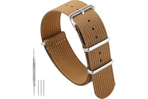 TACTICAL FROG Nylon Watch Band 18 mm 19 mm 20 mm 22 mm 24 mm, Waterproof Military Watch Straps Replacement for Men Women, With Stainless Steel Buckle