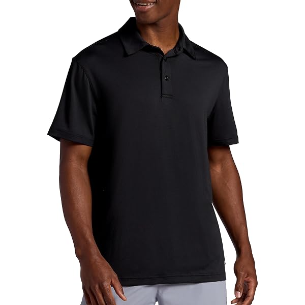Amazon.com: Men's Performance Dri-Tech Polo, Black, Small