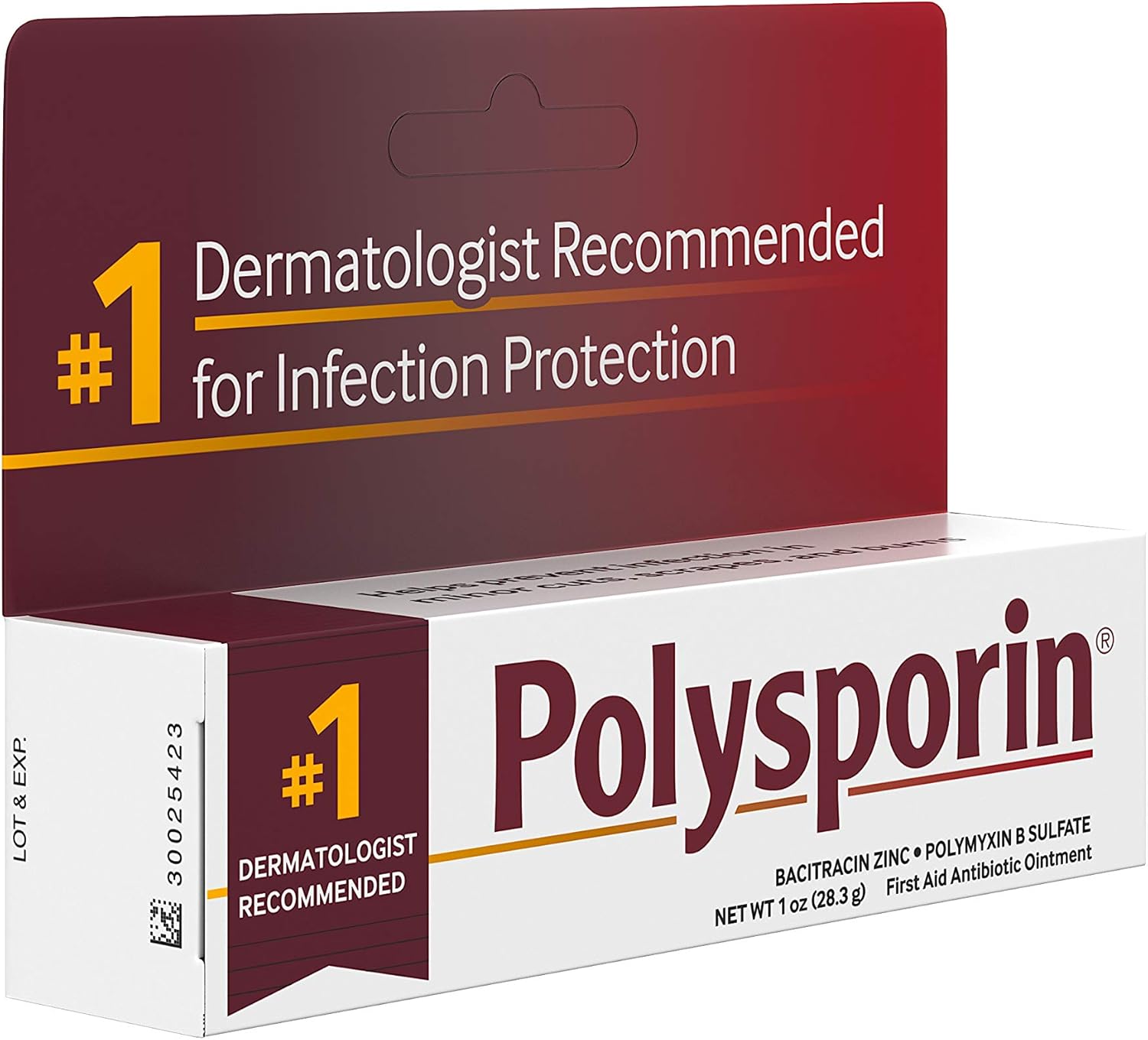 Polysporin First Aid Topical Antibiotic Skin Ointment with Bacitracin Zinc & Polymyxin B Sulfate, For Infection Protection & Wound Care, Neomycin-Free, Travel Size, 1 oz: Health & Personal Care