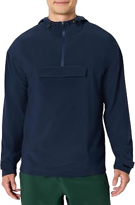 Giacca Sportiva Leggera a Blocchi di Colore in Tessuto Elasticizzato Uomo, Blu Marino, L