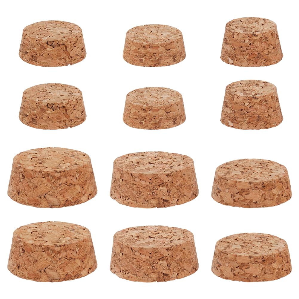 GORGECRAFT 30Pcs 6 Styles Wooden Cork Bottle Stoppers Tapered Cork Plugs Replacement Natural Soft Small Craft Wine Bottle Corks Lids for Wine Beer Bottle Glass Bottles Mason Jars 24.5 to 39mm