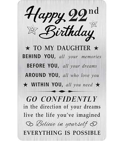 TSVATE 22nd Birthday Card, 22nd Birthday Gifts For Her, 22 Birthday Decorations For Girls, Funny Happy 22 Birthday Card For Daughter, Girlfriend, Niece, Friend, Granddaughter, 22 Bday