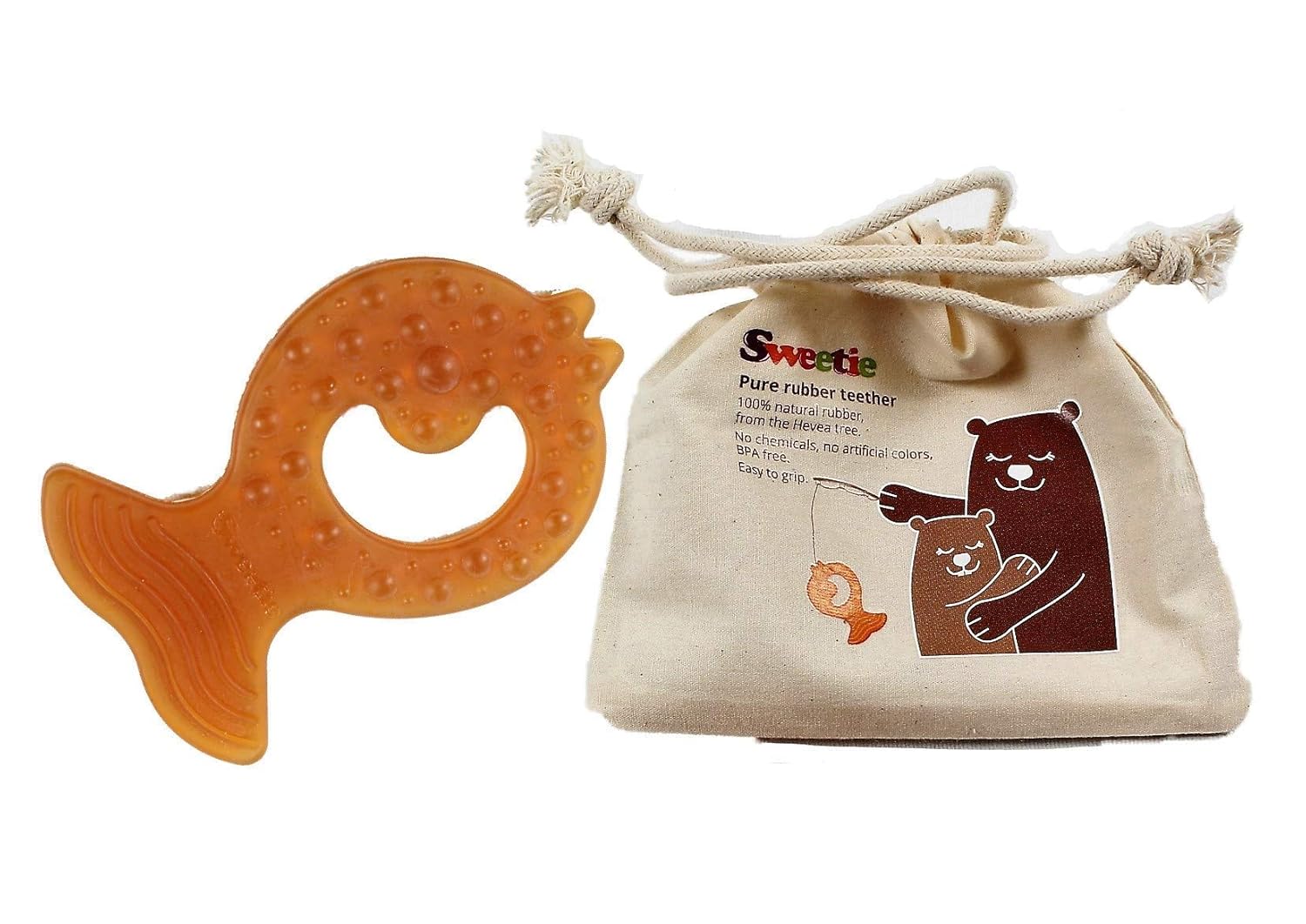 Amazon Com Sweetie Pure Natural Rubber Teether Fish Bpa Phthalates Pvc Nitrosamine Free Baby