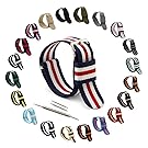 Replacement Watch Bands, Strong Nylon Nato Strap with Stainless Steel Buckle - 18, 20, 22 & 24mm - Choice of 21 Colors