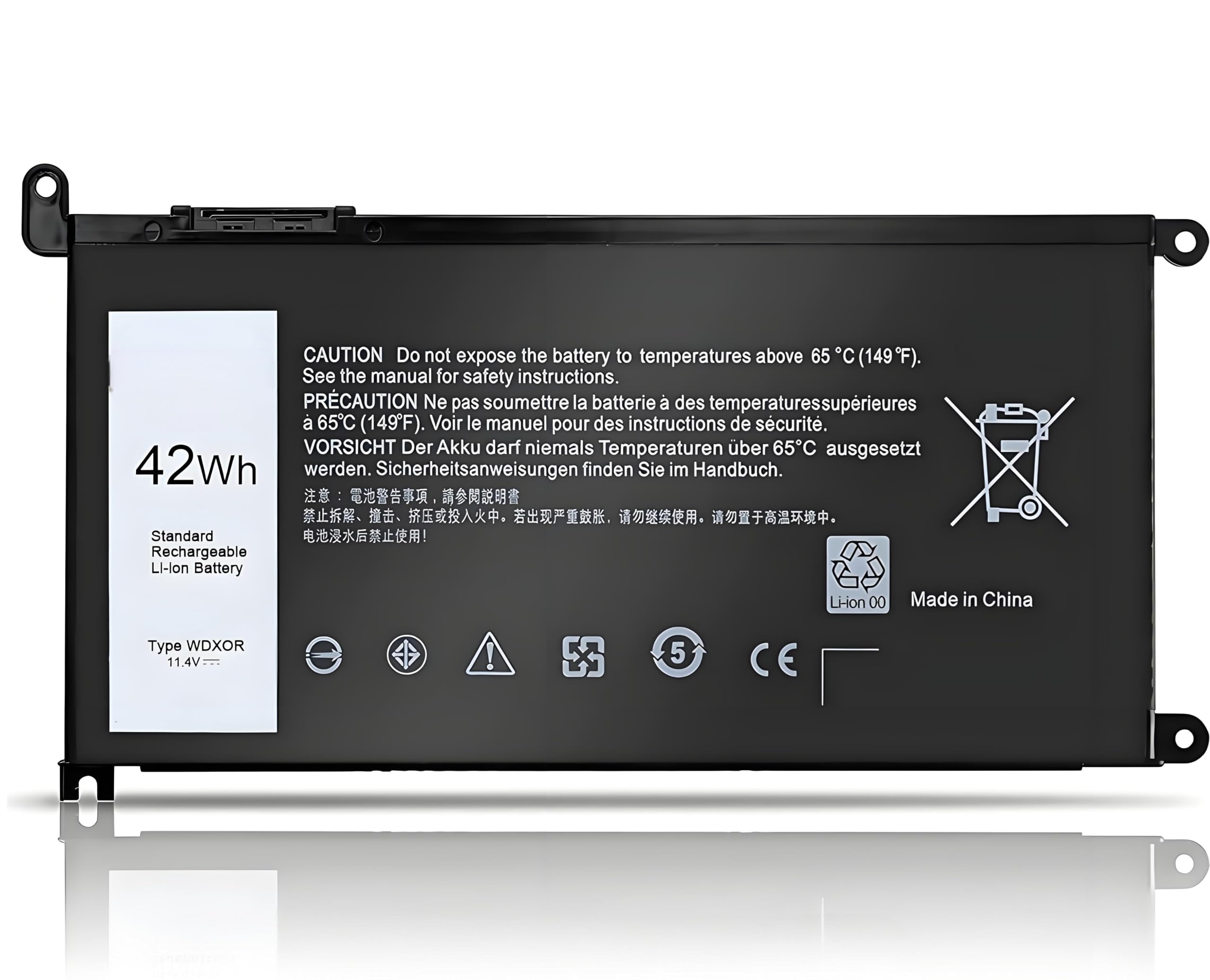 WDX0R WDXOR Battery for Dell Inspiron 13 15 5000 7000 Series 5570 7579 7570 7378 5567 7573 5565 5379 5378 Latitude 3490 3590 3340 3400 3390 3500 3190 5468 5568 P69G 3CRH3 Dell 42WH WDXOR 11.4v Battery