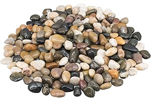 Virekm River Rocks Decorative Ornamental Pebbles Garden Landscaping Stones Gravel Filler for Home Decoration Flower Bed Fish Tank Plants Vases Succulents (5 Pounds)