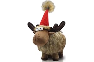 Godeufe Christmas Deer Gnome Plush Xmas Reindeer Decoration,Handmade Swedish Santa Elk Figurines Tomte Xmas Indoor Decorations for Home Farmhouse Tabletop Fireplace Holiday Supply 26cm