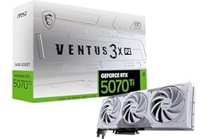 MSI Gaming RTX 5070 Ti 16G Ventus 3X PZ OC Graphics Card (16GB GDDR7, 256-bit, Extreme Performance: 2482 MHz, DisplayPort x 3