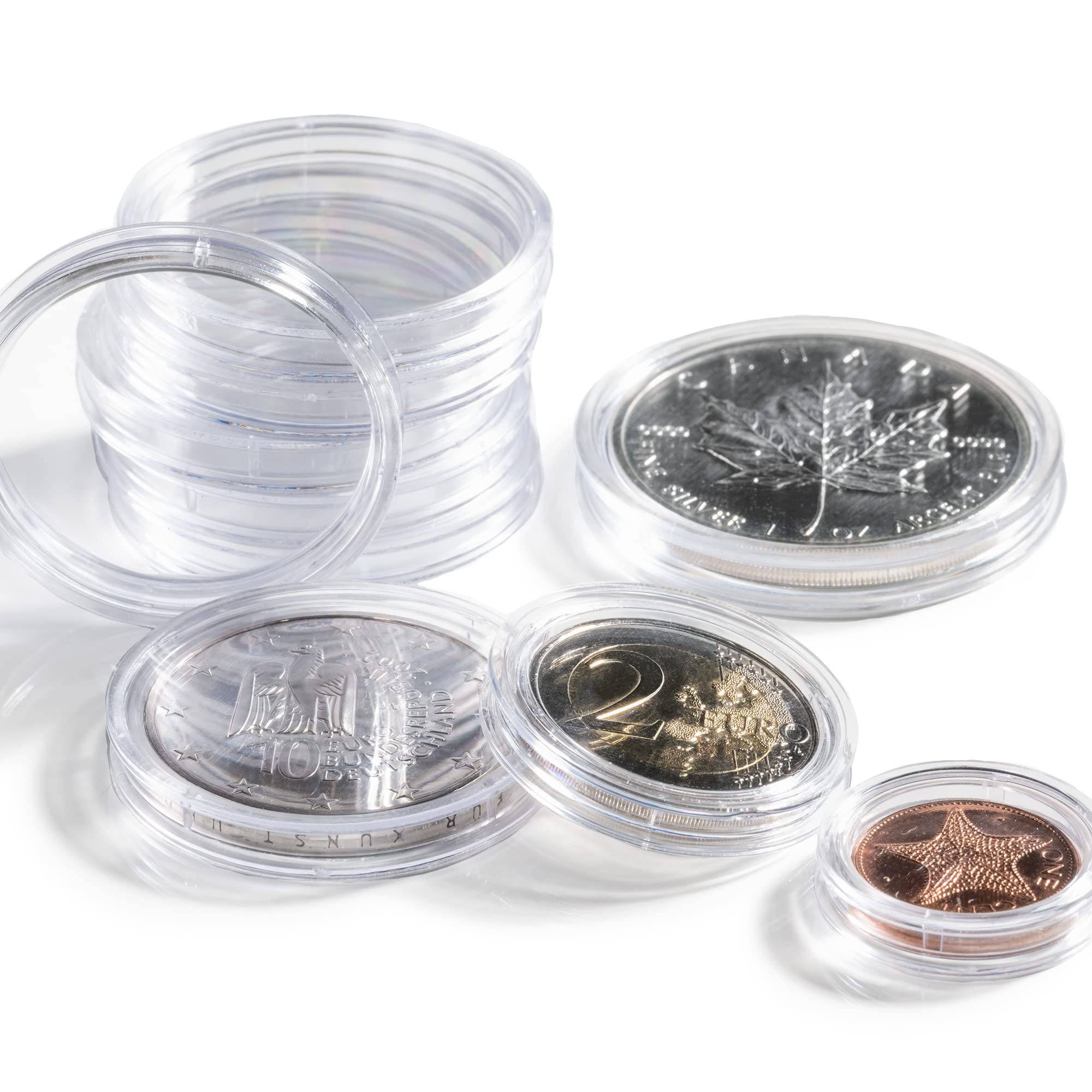 Leuchtturm 332800 Grips coin capsules 39 mm - pack of 100, crystal clear, scratch-resistant, easy to open with secure closure — image 1