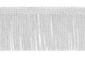 Trims By The Yard 2" Chainette Fringe Trim, Polyester-Made Decorative Fringe Trim, Versatile Fringes for Costumes, Uniforms, Home Decor, and Party Decorations, 5 yards, White