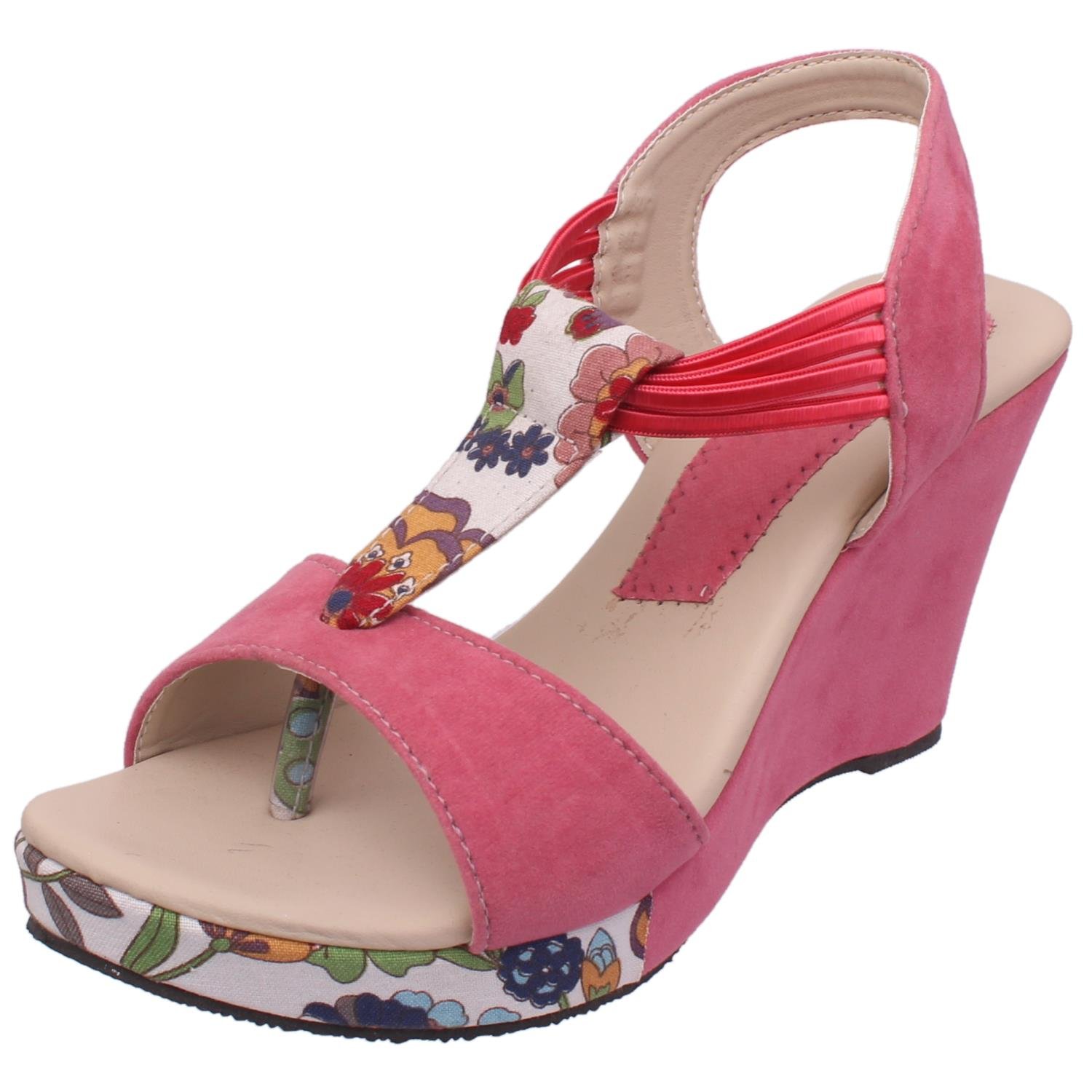 footshez printed partywear outdoor wedding casual heel for women and girls