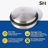 Select Hardware 1.2kg Heavy Door Stop Satin Nickel Rubber Buffer 10cm view 2
