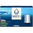 Brita Replacement Water Filter for Faucet Mount, Removes 99% of Lead, Sink Filtration System, Chrome, 3 Count