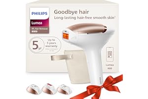 Philips Lumea 8000 Series IPL Hair Removal Device, Permanent Laser Hair Reduction for Women & Men, Easy and Comfortable Use at Home, SenseIQ, 3 Attachments for Body, Face, Intimate, BRI937/03
