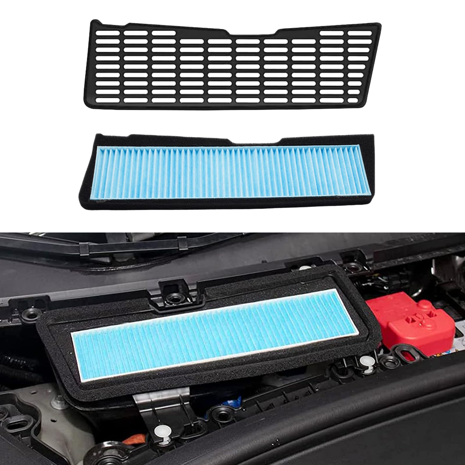 Photo 1 of 2 Pack Air Filter HEPA Replacement Accessories Compatible with Tesla Model 3 2025 2024 2023 2022 2021 Cabin Filter Kit Intake Protector Cover Adapter Exterior HEPA Intake Filter Protection Interior