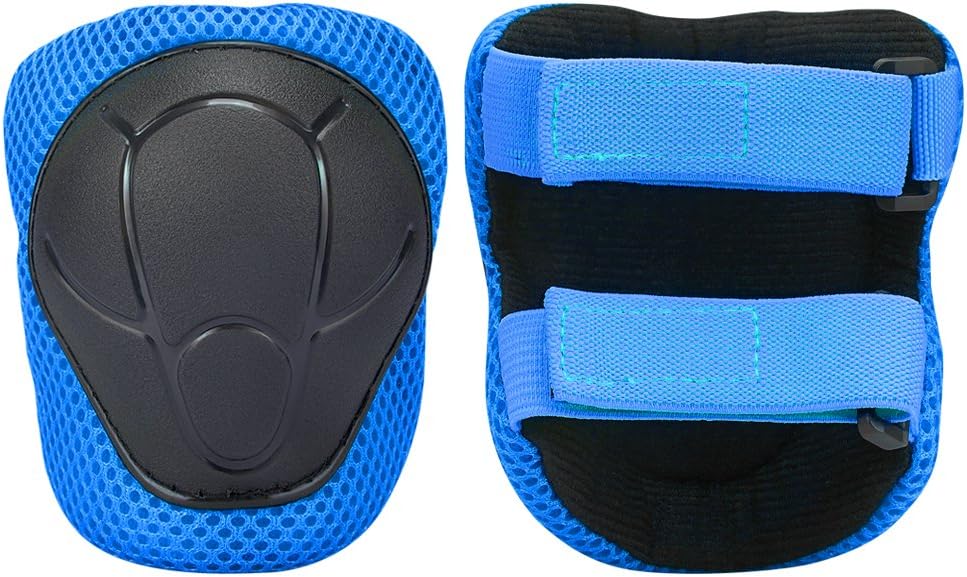 Sports Protective Gear Safety Pad Safeguard (Knee Elbow Wrist) Support Pad Set Equipment for Kids Roller Bicycle BMX Bike Skateboard Protector Guards Pads (Blue) : Sports & Outdoors