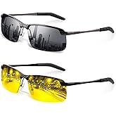 Tnnaiko Night Driving Glasses For Men Night Vision Glasses Anti Glare Glasses Anti Headlight Glare For Commute & Long Drives