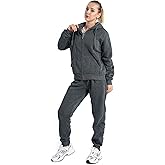 Yasumond Womens Tracksuit 2 Pieces Set Outfits Sherpa Lined Hooded Zip Up Fleece Jogging Sweatsuits