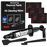 Thermal Grizzly - Duronaut - 6 Gram - Enhanced Durability &amp; High Performance Thermal Paste - for Maximum Conductivity While Overclocking CPU/GPU/PS4/PS5/Xbox with 12 Cleaning Wipes 6 Wet &amp; 6 Dry