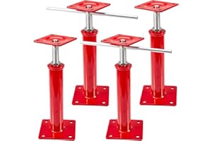 B4B BANG 4 BUCK 4 Pack House Jacks for Leveling Crawlspace, 11" - 16" Height Range, 11023 lbs Max Load Capacity, House Floor Jacks Post Pole for Leveling