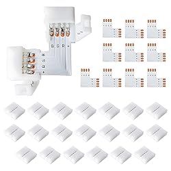 JACKYLED L Shape 8mm 4-Pin LED Strip Connectors