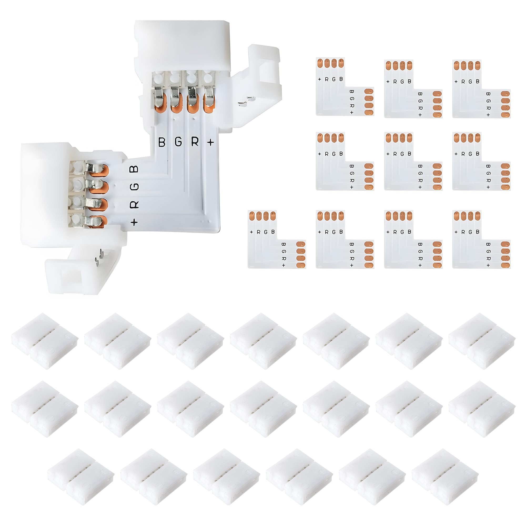 JACKYLED L Shape 8mm 4-Pin LED Strip Connectors